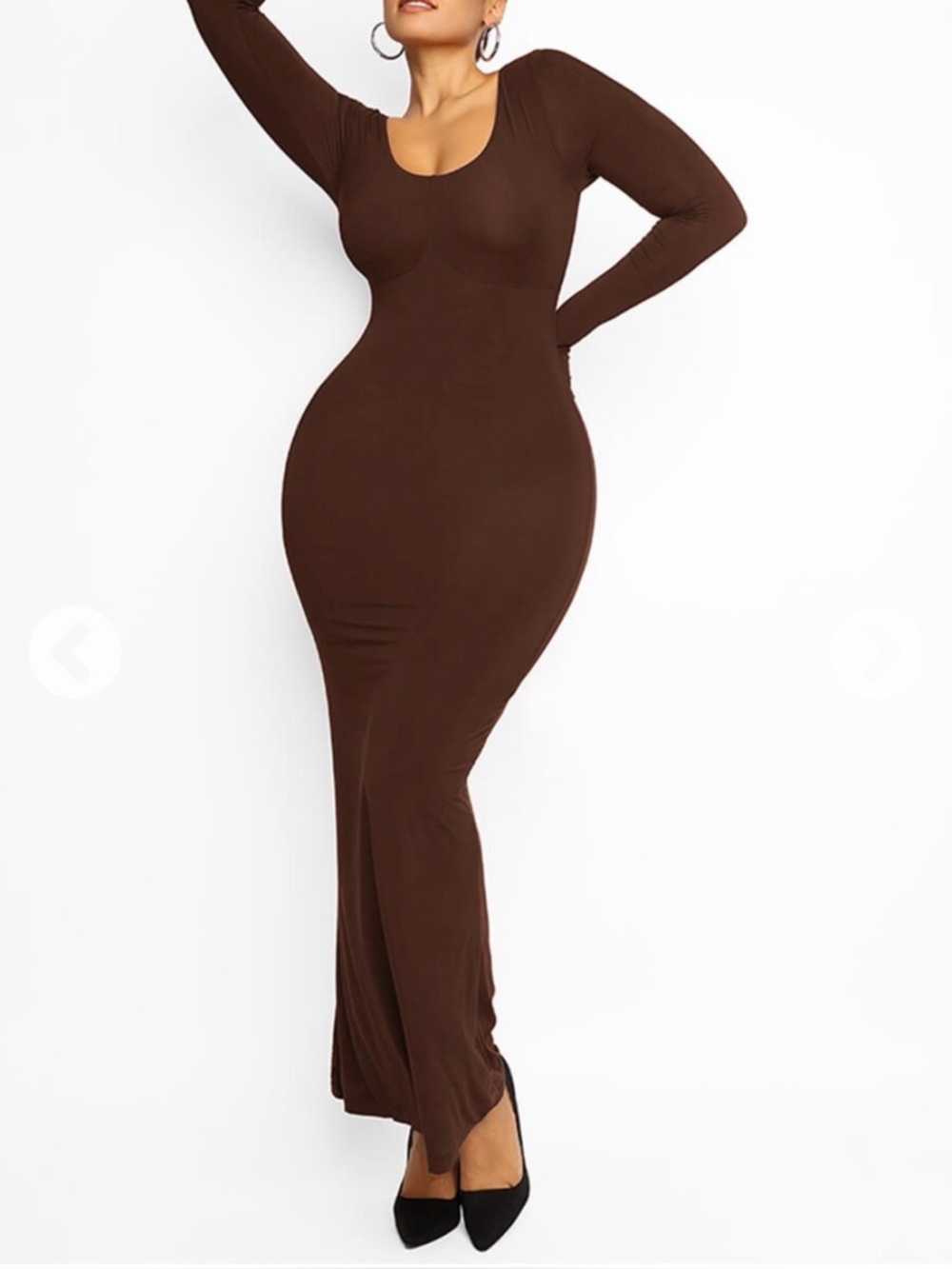 Brown Shapellx Long Sleeve Dress -XXL